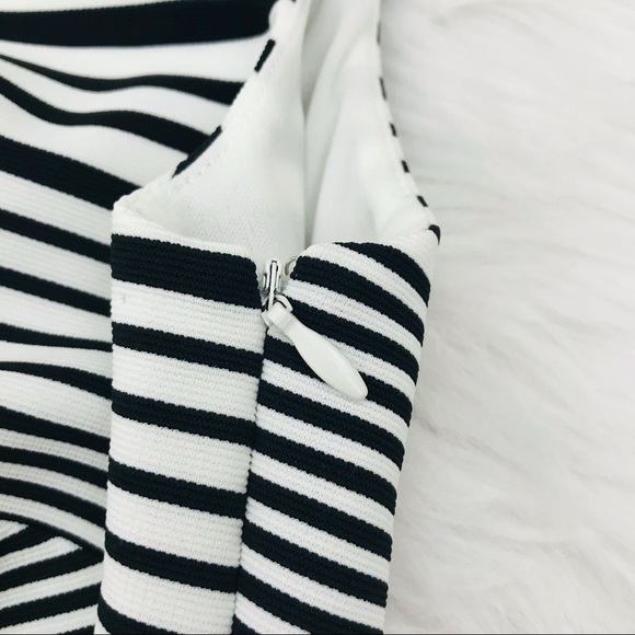 Lauren Ralph Lauren Black White Stripped Boat Neck Dress - Picture 5 of 10